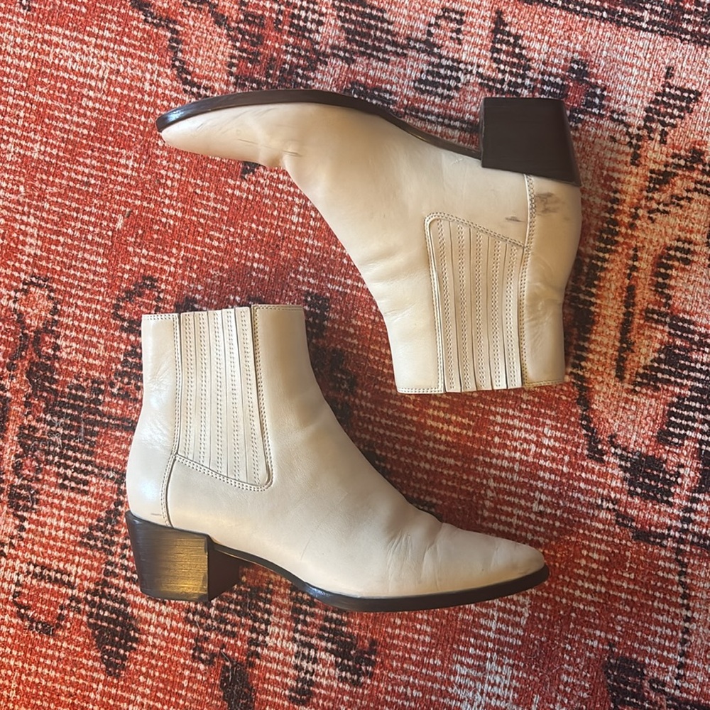 Rag & Bone White Leather Rover Booties - Picture 8 of 13
